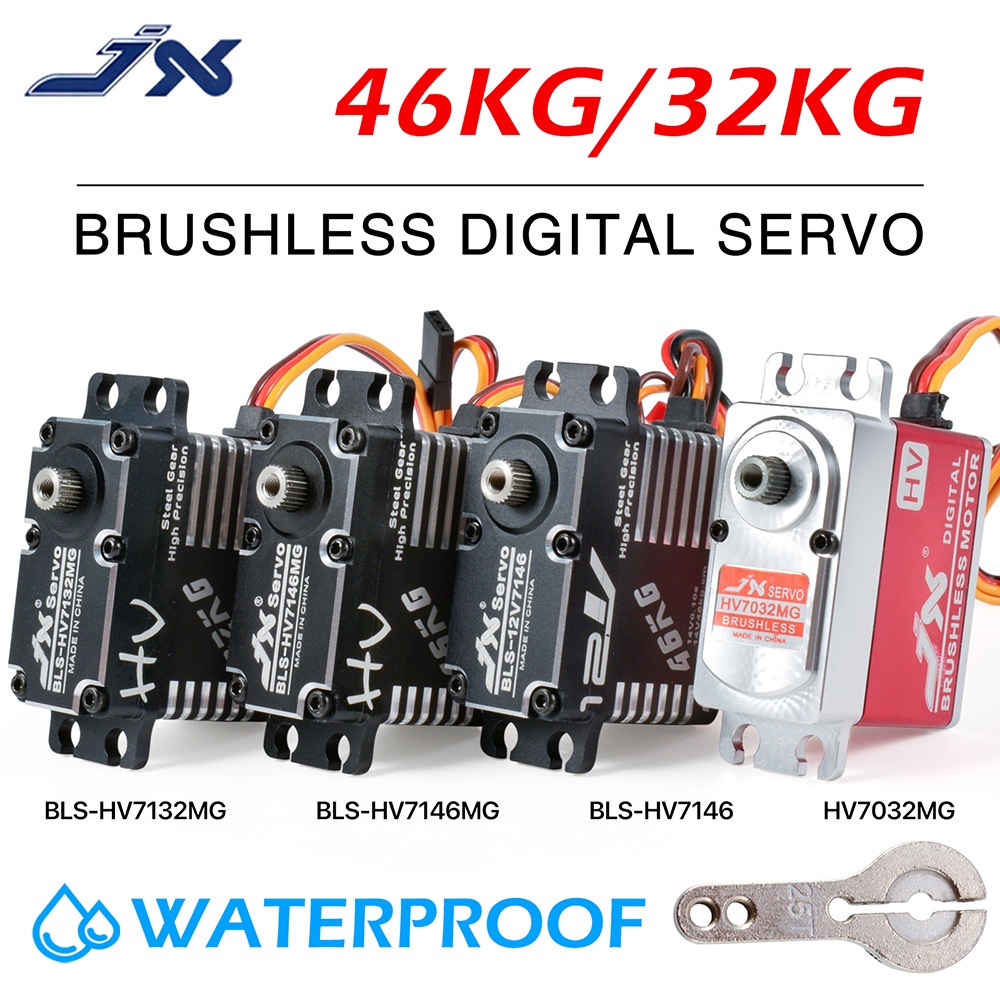 JX Waterproof Servo BLSHV7146MG 46KG BLSHV7132MG 32KG Brushless Servo Digital Steel Gear