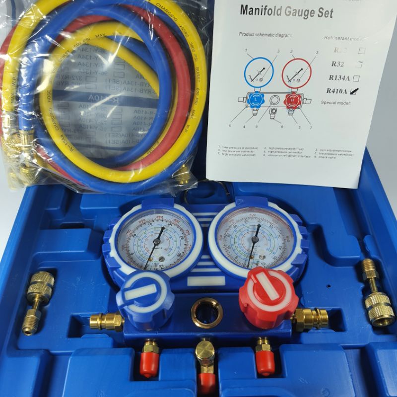 Gauge Manifold Set for R410a, R22, R134a, R404a Shopee Philippines