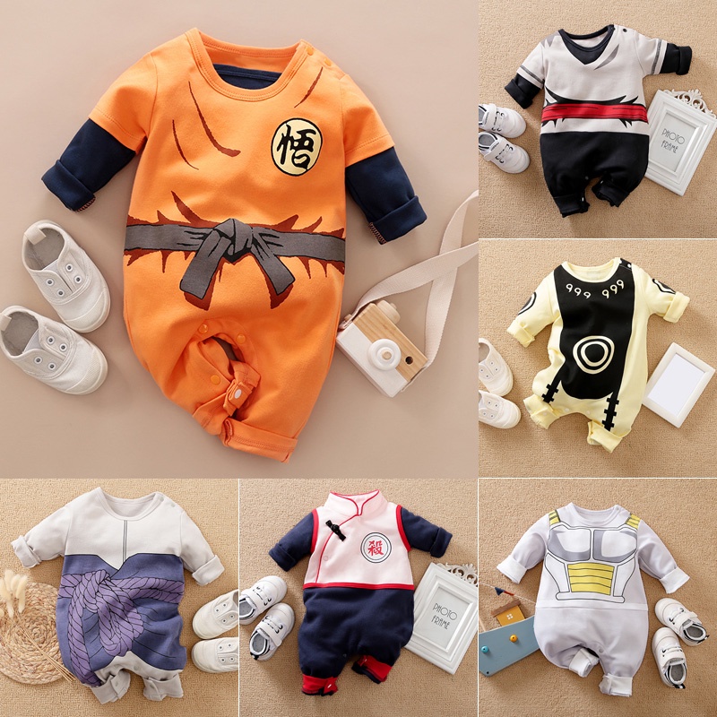 Cotton Baby Clothes Onesies Anime Rompers One Piece Cosplay Naruto Luffy Cartoon Clothes Infant