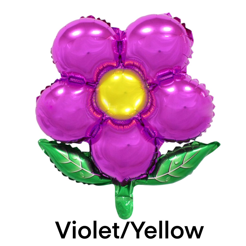Flower Foil Balloon with Leaf (1 pc) Flower Balloons Nature Theme Party
