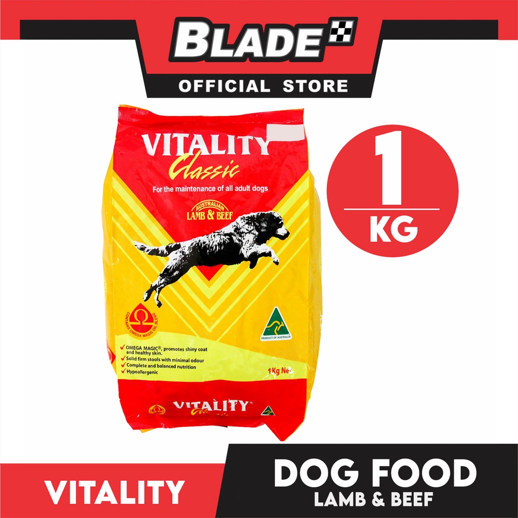 VITALITY Classic Dog Food For Adult Dogs Lamb And Beef 1kg Shopee