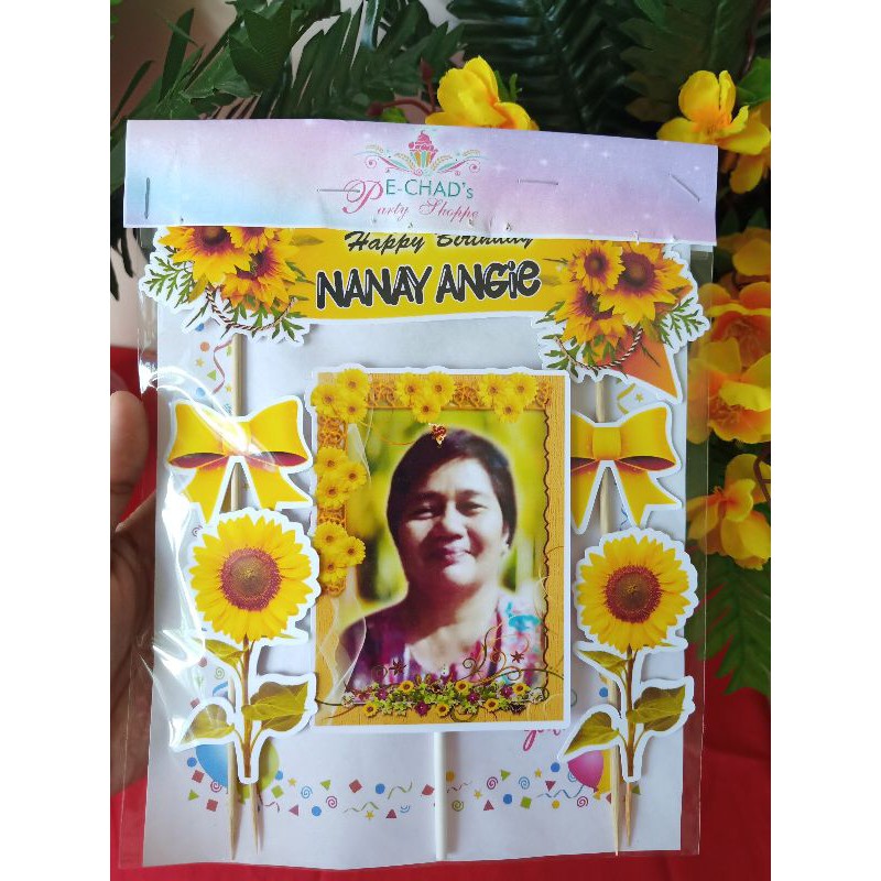 Floral Theme Yellow Cake Topper Shopee Philippines