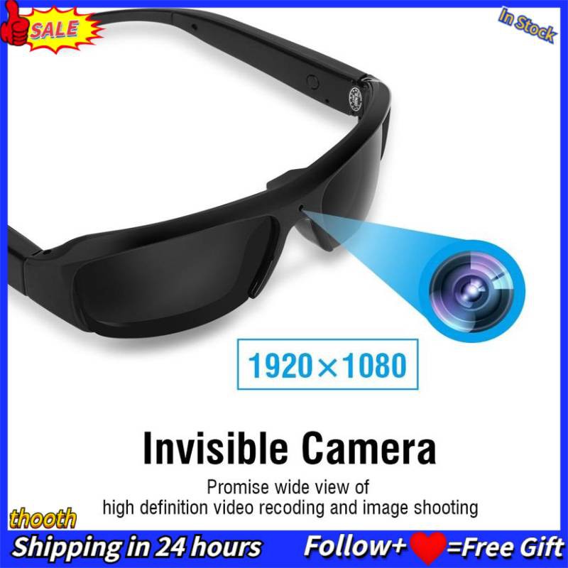 1080P HD Sports Sunglasses Camera Outdoor Smart Glasses w/ DV Recorder
