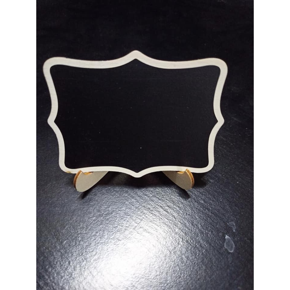 Miniature Blackboard Wooden Sign Stand Up With A Picture Frame Cute