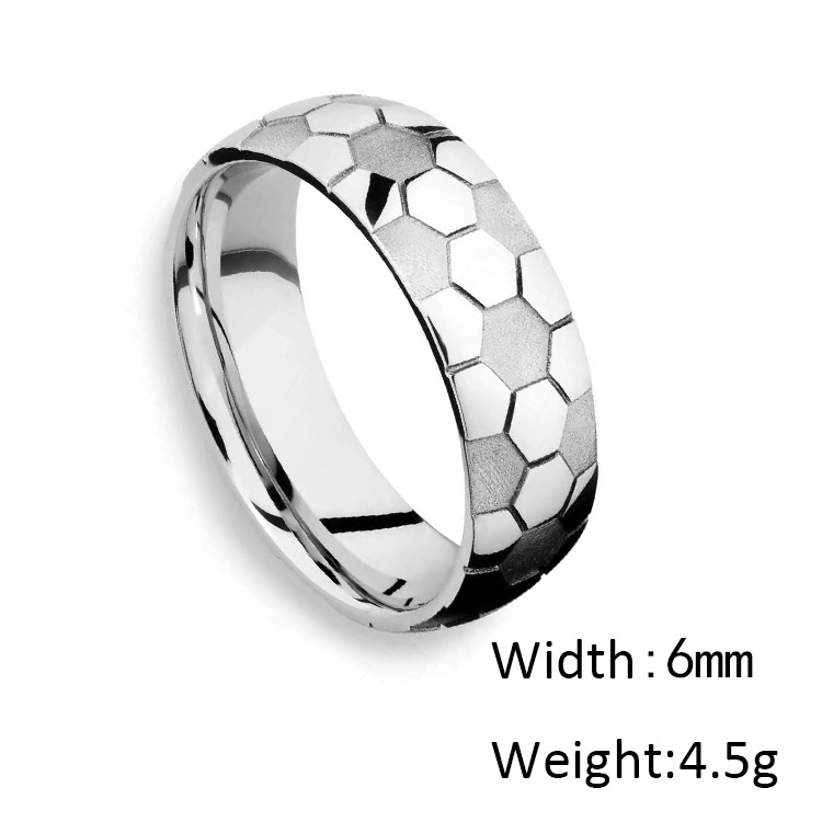 Niche Style Football Ring Brazil Catal World Cup Fan Stainless Steel