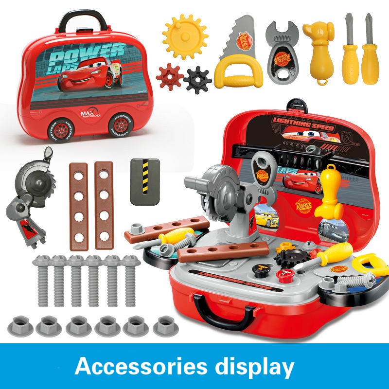 Disney Pixar Cars Lightning Mcqueen Engineering Toys Fix Tools Portable