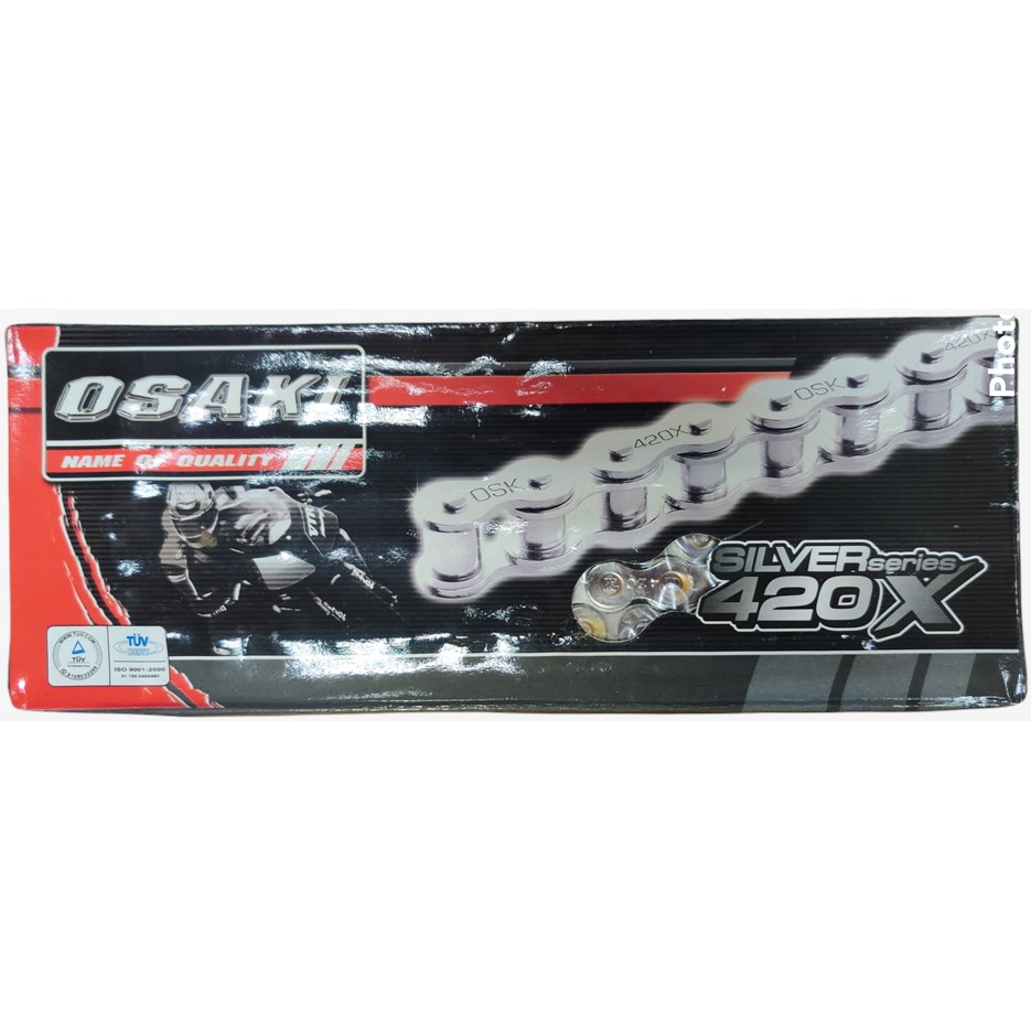 _klOSAKI 420 X 104L Silver / Chrome Motorcycle Roller Chain (Made in