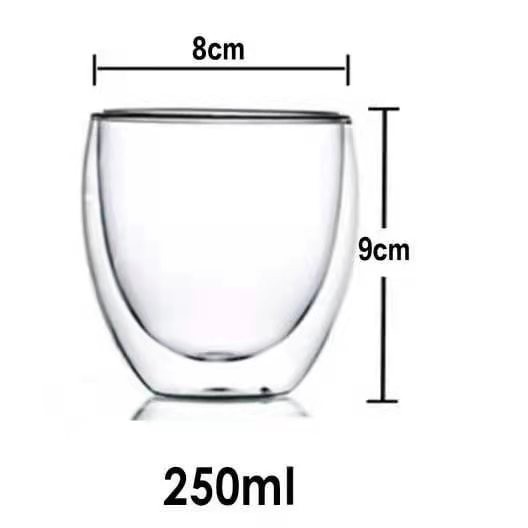 New Glass Double Wall Insulated Glass Cup,Glass Espresso Cups Glass Coffee Cups,Clear Mug