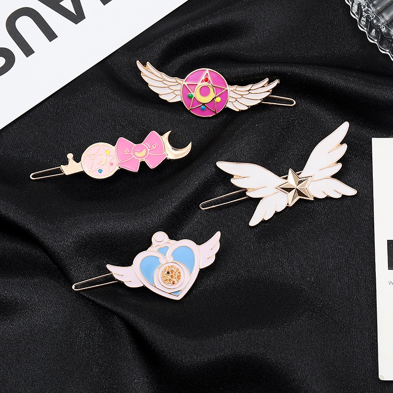 GRE4 Sailor Moon Hairpin for Women Frog Buckle Side Clip Hair Pin Hair