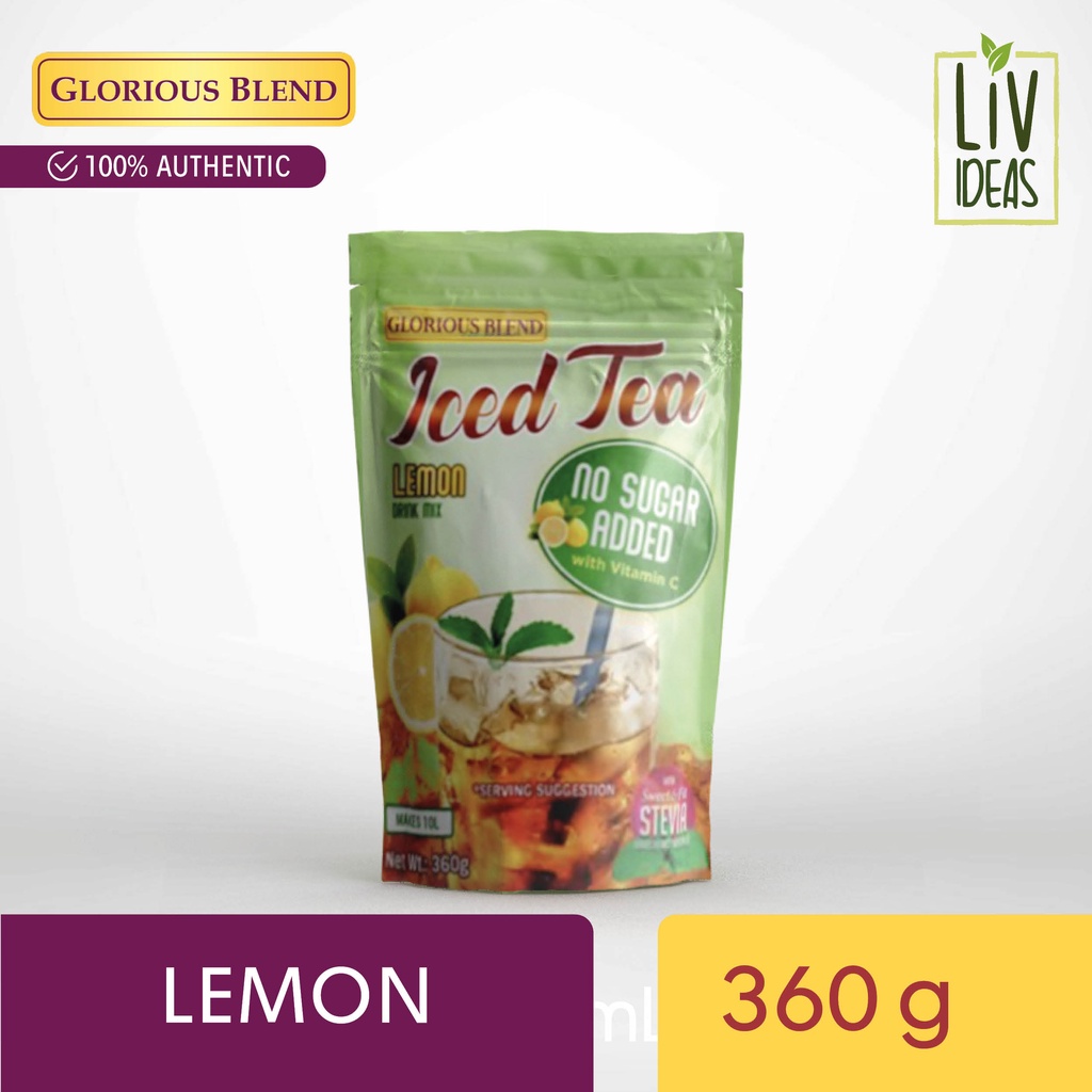 Glorious Blend Lemon Iced Tea 360g (Sweetened with Stevia) Shopee