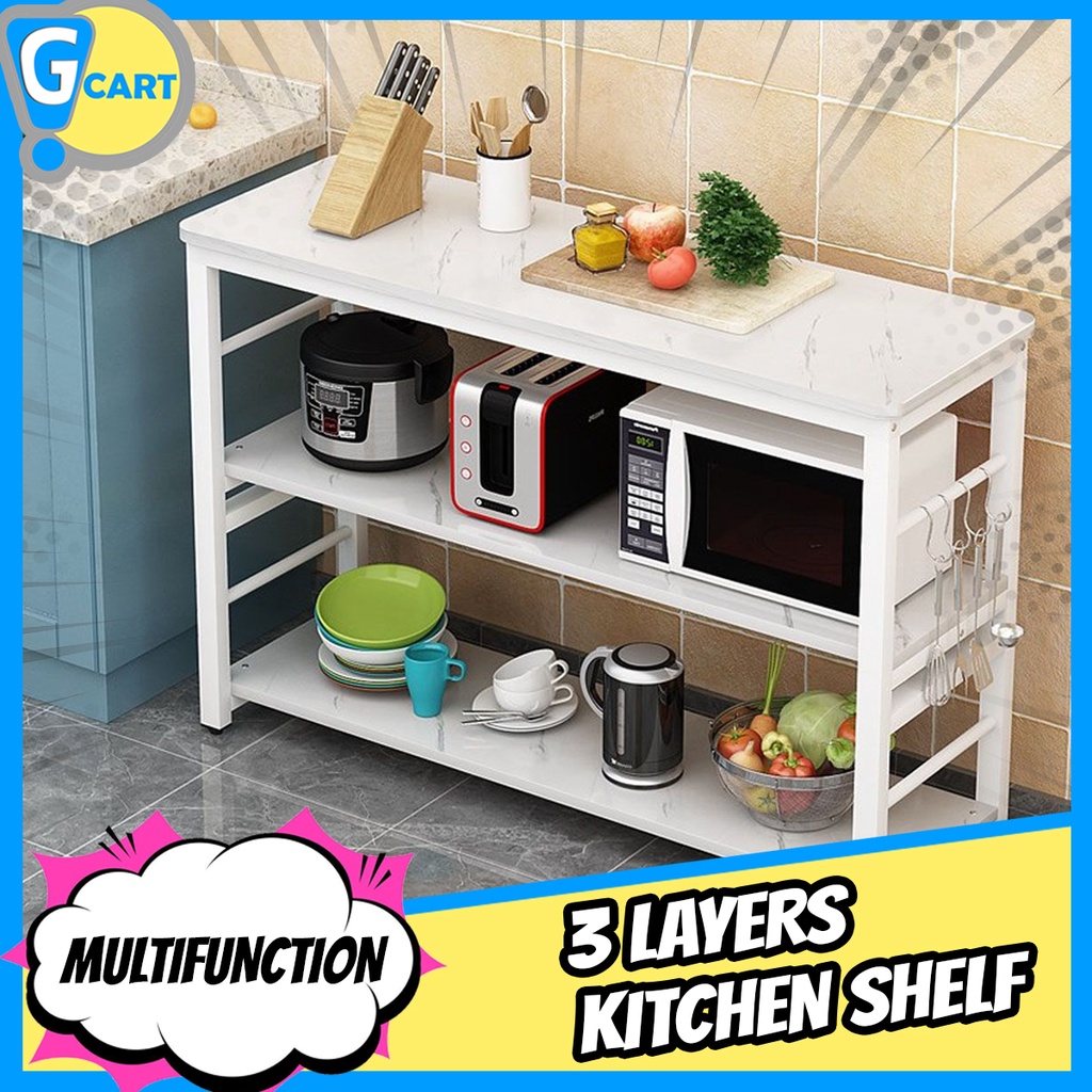 3 layer kitchen shelf rack Adjustable Modern Kitchen Shelf, fits all