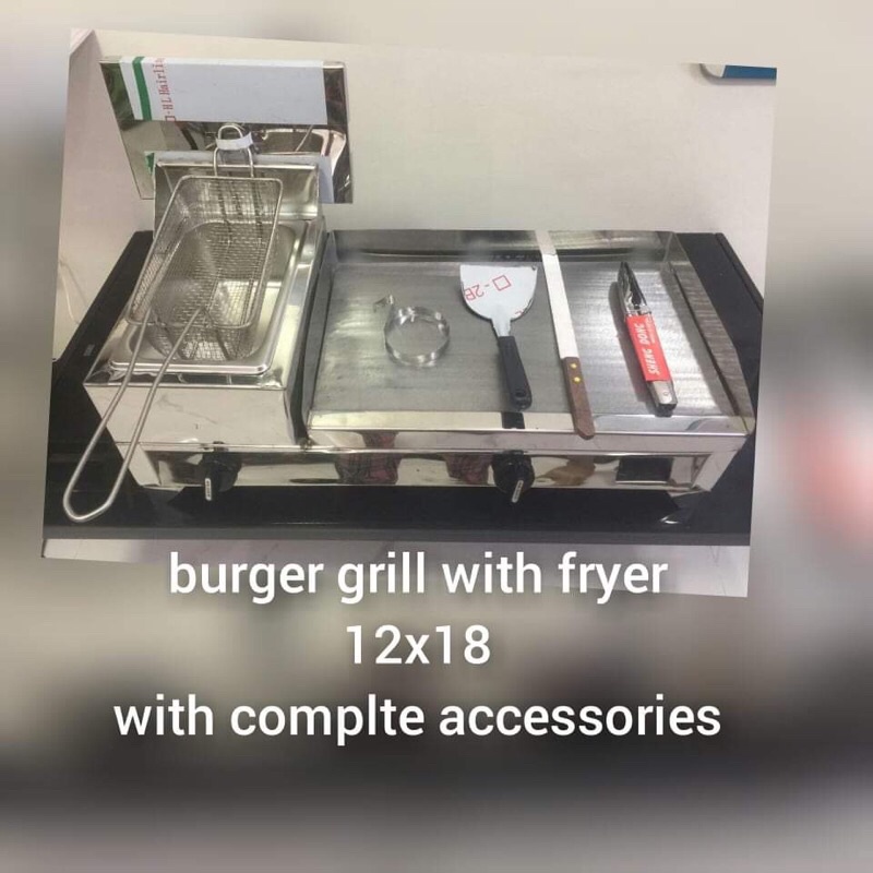 2in1 BURGER GRILL WITH DEEP FRYER stainless steel malapal. Shopee