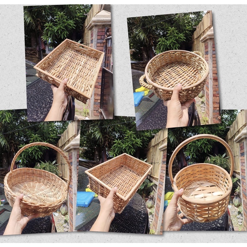 Basket rattan wicker basket fruit basket gift basket Shopee Philippines