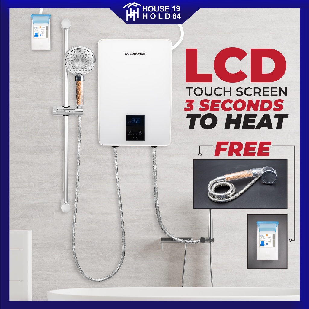 【Free Accessories】Shower Water Heater 6000W Touchscreen Electric