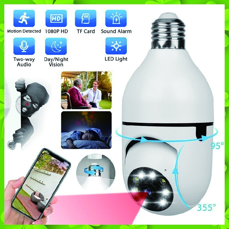 V380 pro CCTV Connect To Cellphone WiFi CCTV Bulb Night Vision Motion