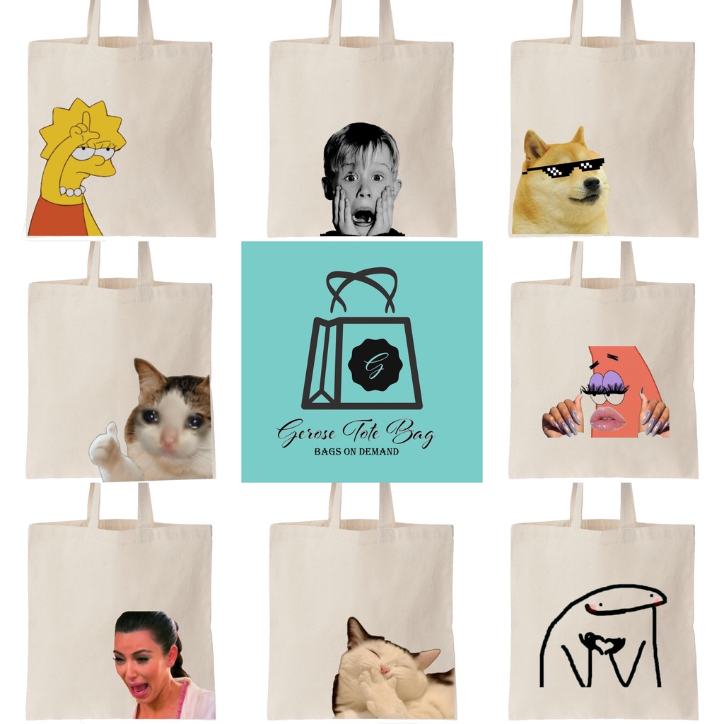 HIGH QUALITY] AFFORDABLE KATSA CANVAS FASHION TRENDY TOTE BAG MEMES