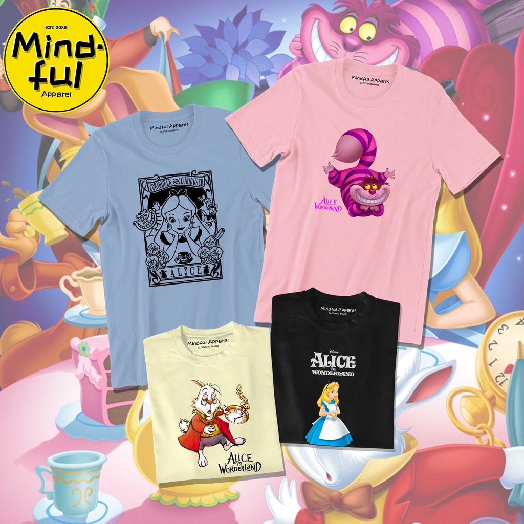 ALICE IN WONDERLAND GRAPHIC TEES PRINTS MINDFUL APPAREL TSHIRTS
