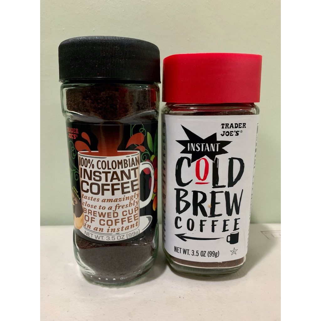 Trader Joe's 100 Colombian and Cold Brew Instant Coffee Jar and