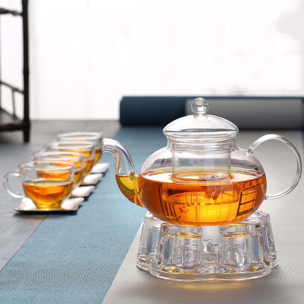 Sweejar Glass Teapot Heat Resistant Kettle Jug Tea Transparent Tea