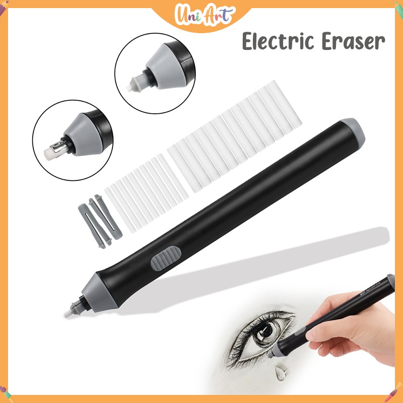Uni Art Electric Eraser Refillable Pencil Eraser Stationery Battery