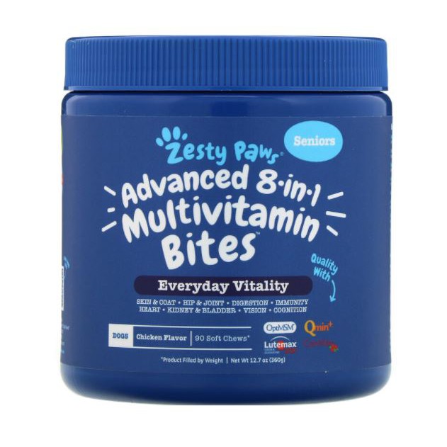 Zesty Paws, Advanced 11 in 1 Multivitamin, Senior, Chicken Flavor 90