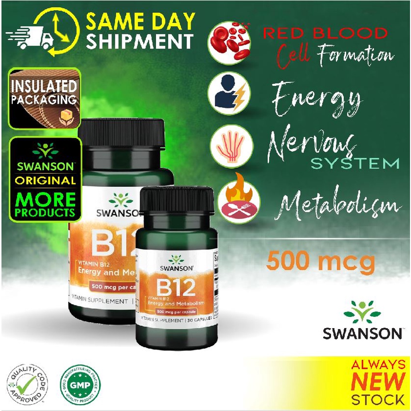 Swanson Vitamin B12 500 mcg caps for Anemic B12 Shopee Philippines