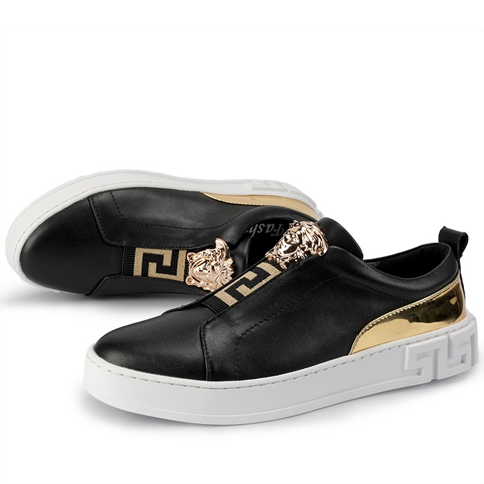 Men Casual Sports Leather Shoes Skate Shoes Flats Shoes Retro Luxury