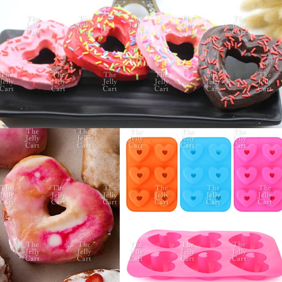Heart Doughnut Silicone Molder Donut Fondant Baking Cake Chocolate Clay