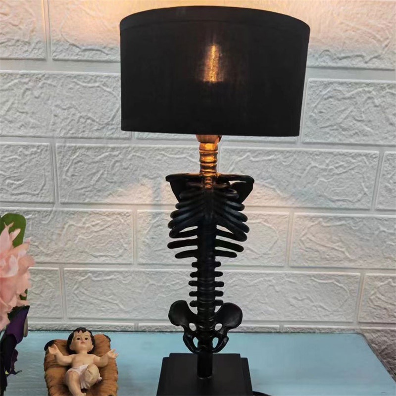 Skeleton Table Lamp USB Gothic Decor Lamps Goth Skeleton Bedside Table