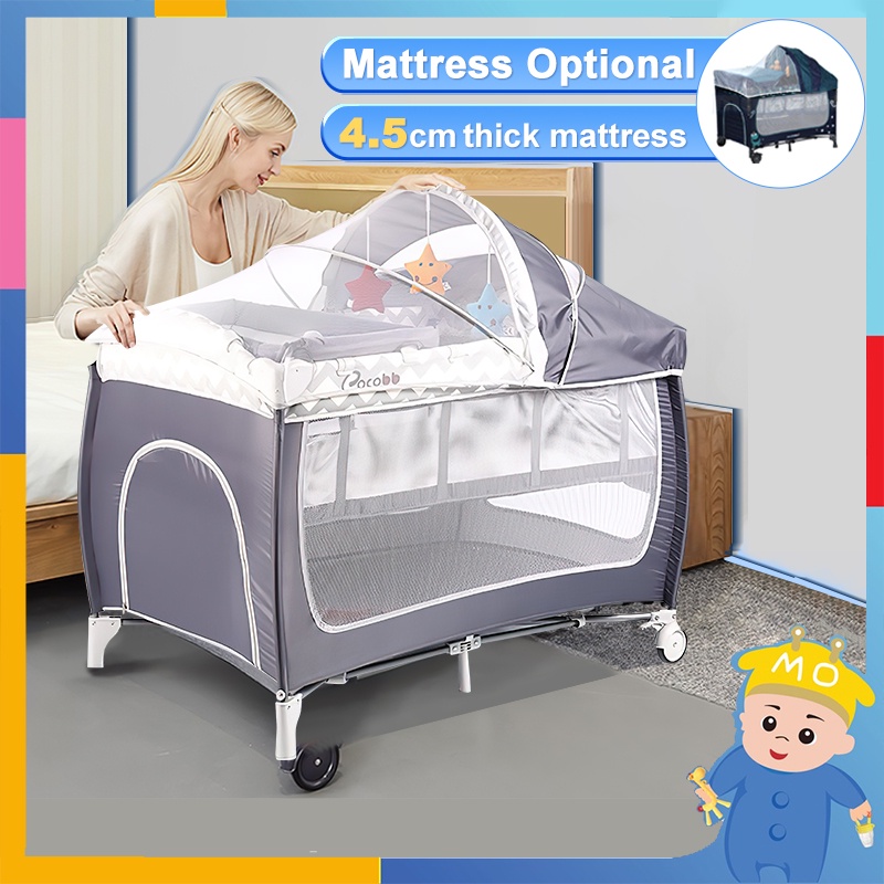 【5 in 1】【Shipping Discount】Baby Crib Portable 2 Level Baby Cradles with