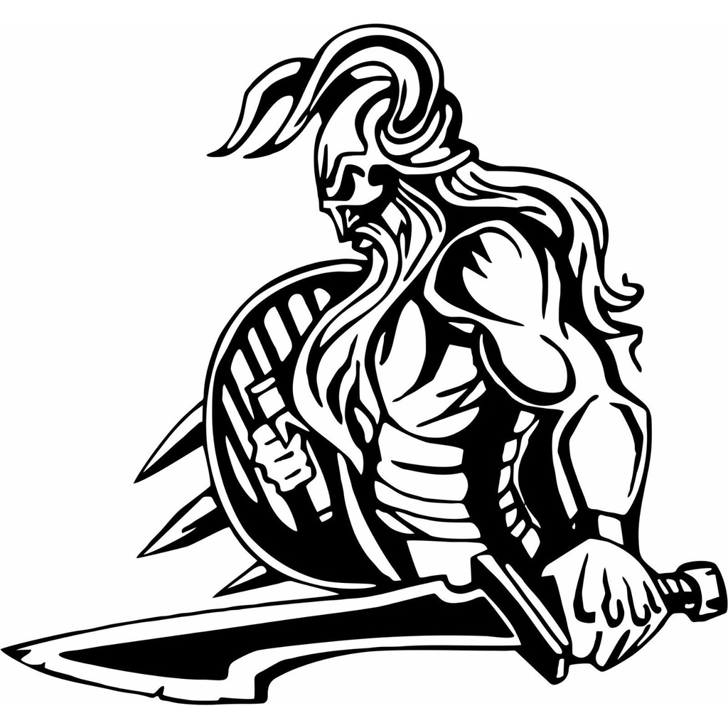 Viking Warrior Norsemen Sword Battle Car Truck Window Vinyl Decal
