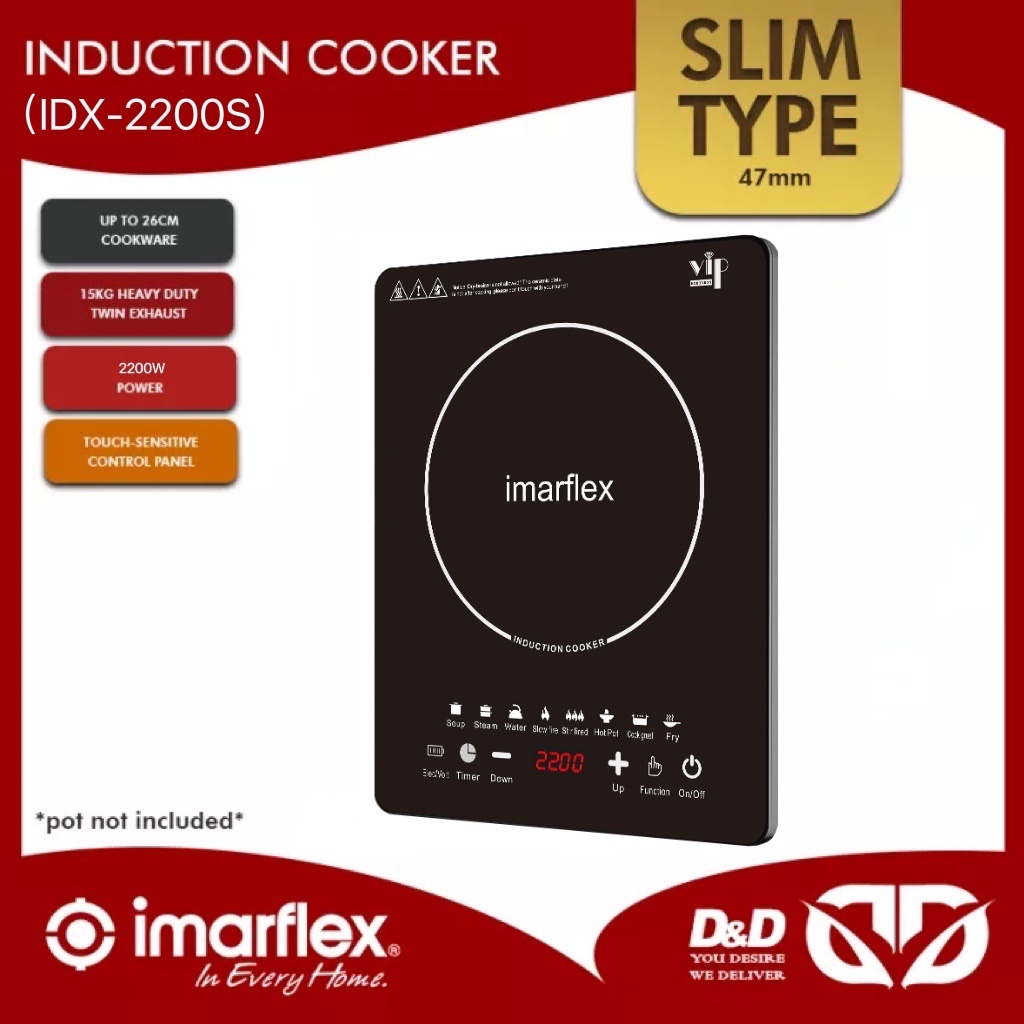 Imarflex IDX2200S Induction Cooker 2200W Inverter Stove Multiple