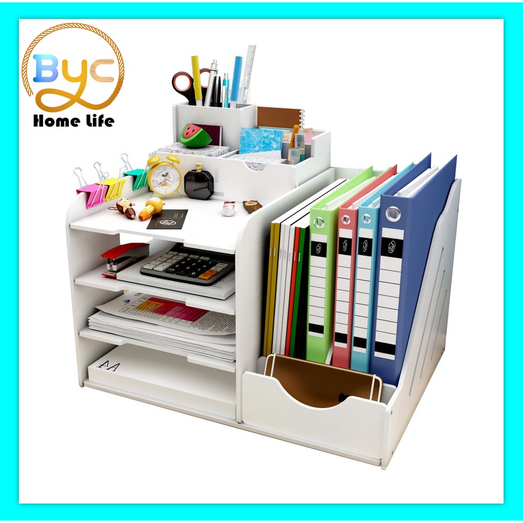 BYC Desk Storage Bookshelf Book Office Paper Storage Box File Rack