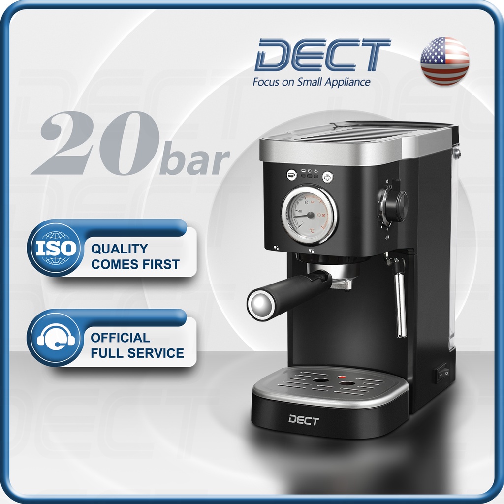 Dect Coffee Machine, 20 Bar Coffee Maker with Milk Frother, Donlim High