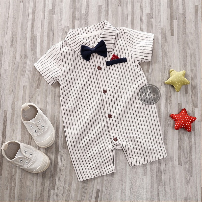 Baptism Attire Baptismal Romper or Birthday Romper for Baby Boy