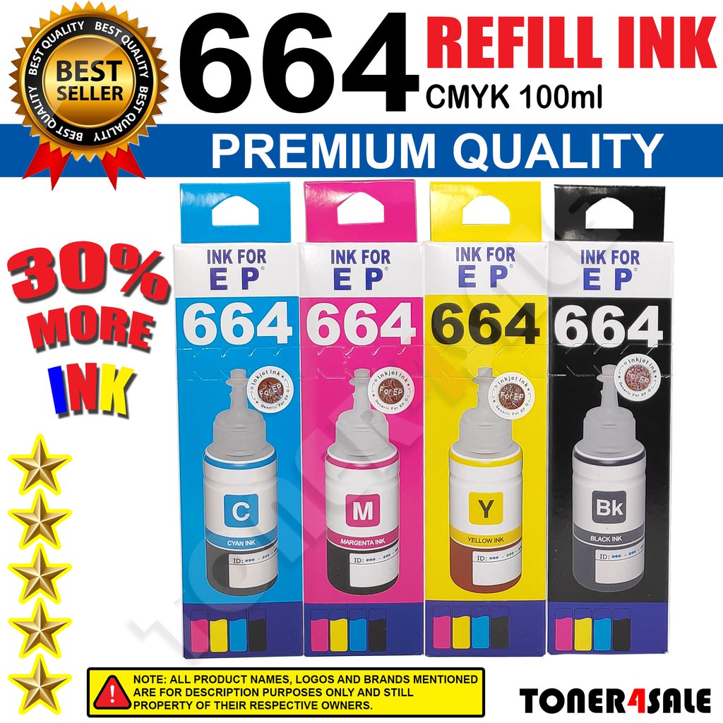 100ml refill ink Epson 664 T664 compatible for epson L120 L121 L210