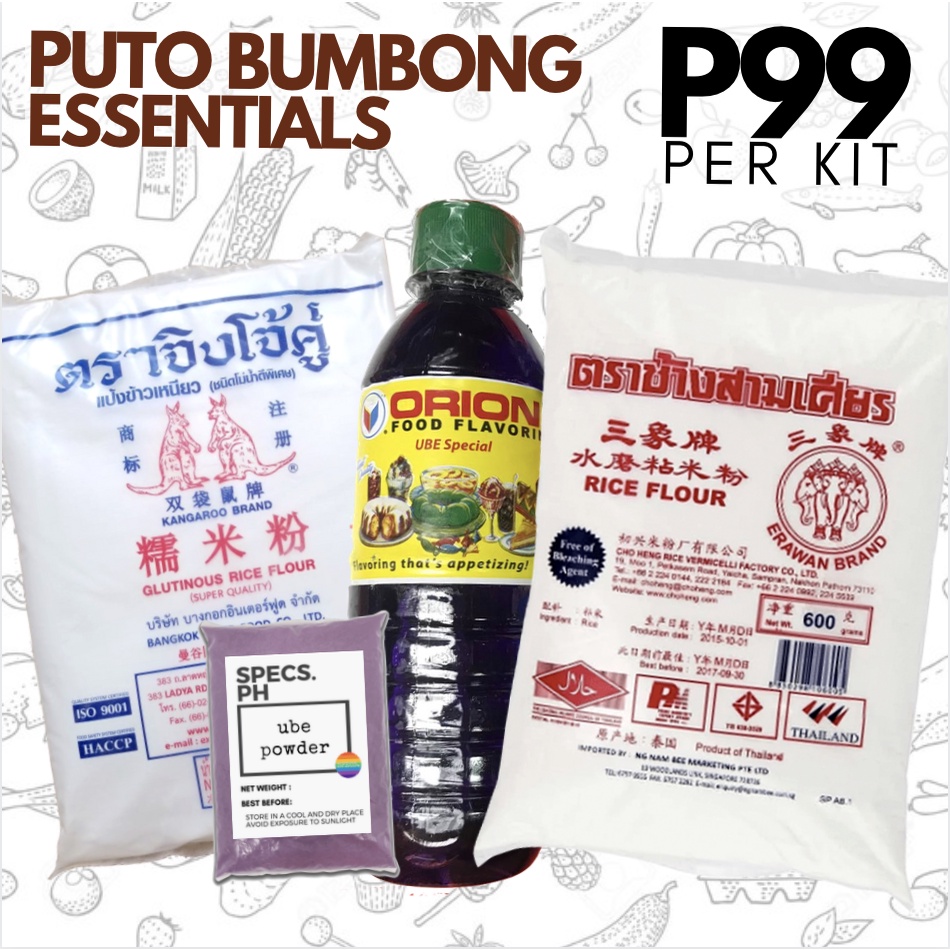 Kakanin PUTO BUMBONG kit (glutinous rice flour + rice flour + ube