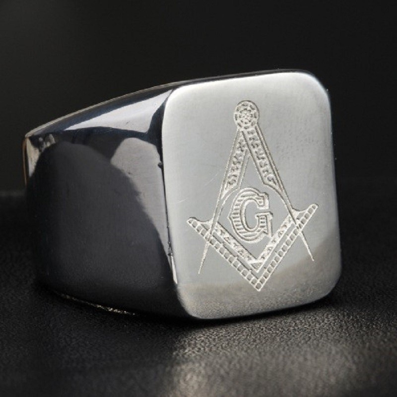 2022 Men's 316L Stainless Steel Titanium Freemasons Freemasonry Finger