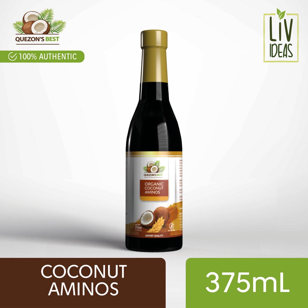 Quezon's Best Organic Coconut Aminos 375mL (KetoFriendly, Healthy Soy