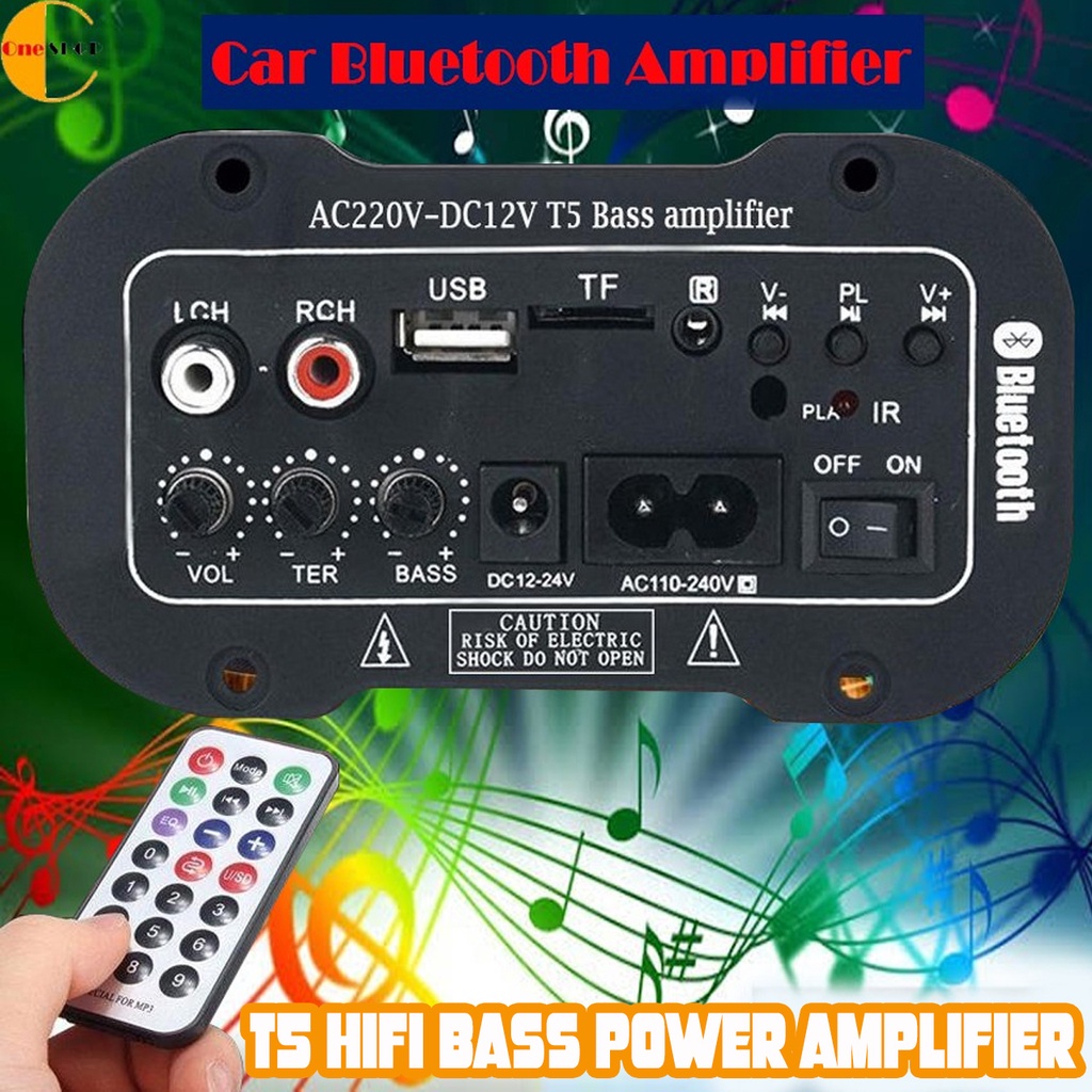 T6/T5 Hifi Bass Bluetooth Amplifier AMP10MC Car Subwoofer High Power Decoding AC220/DC1224V