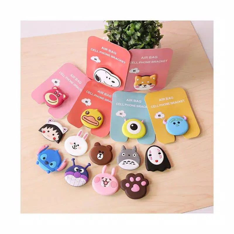 Popsocket/pop Socket/Griptok/PVC Phone Holder/HP Stand 3D Motif Cute