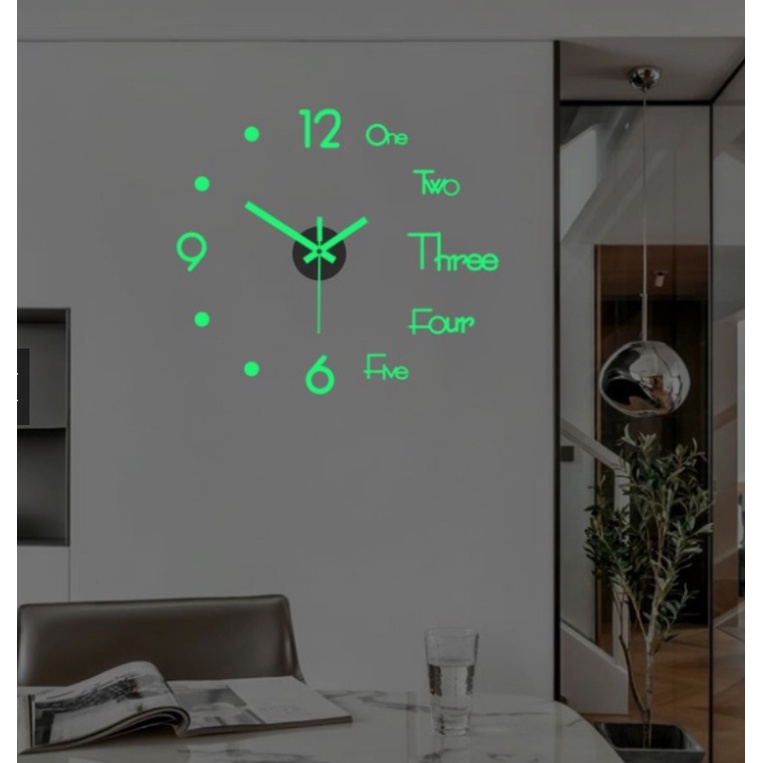 Explosive creative luminous wall clock living room diy wall sticker