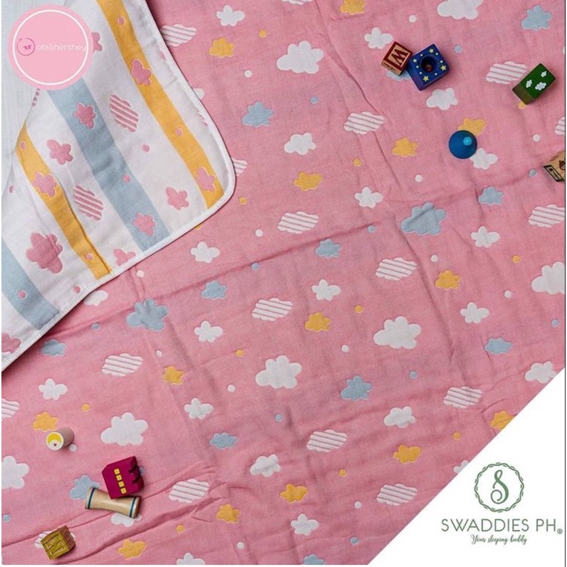 Swaddies PH Reversible Blanket (Pink Cloud Design) Shopee Philippines