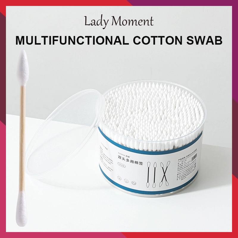 [500pcs/box] KIMHOME Disposable DoubleEnded Cotton Swabs, Makeup