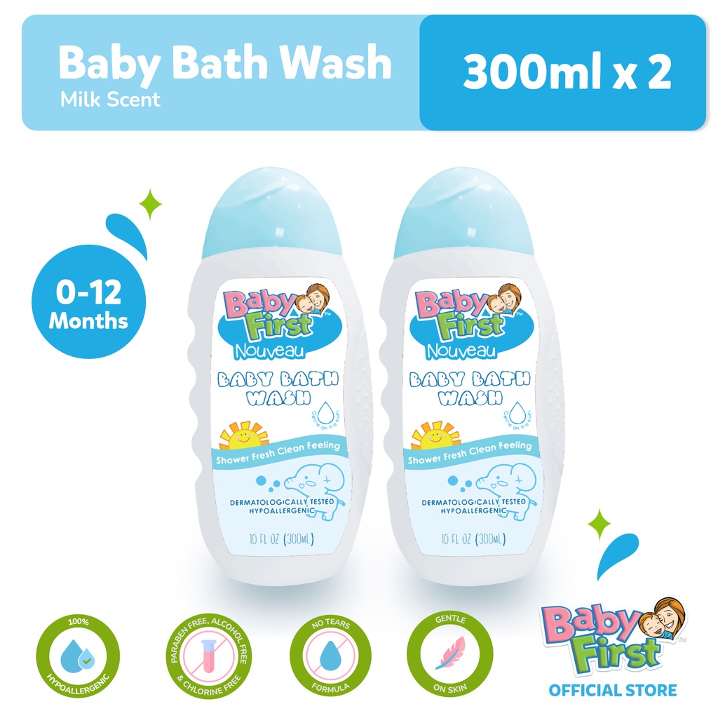 Baby First Nouveau Baby Bath Wash 300ml Milk Scent 2 Bottles body wash Shopee Philippines