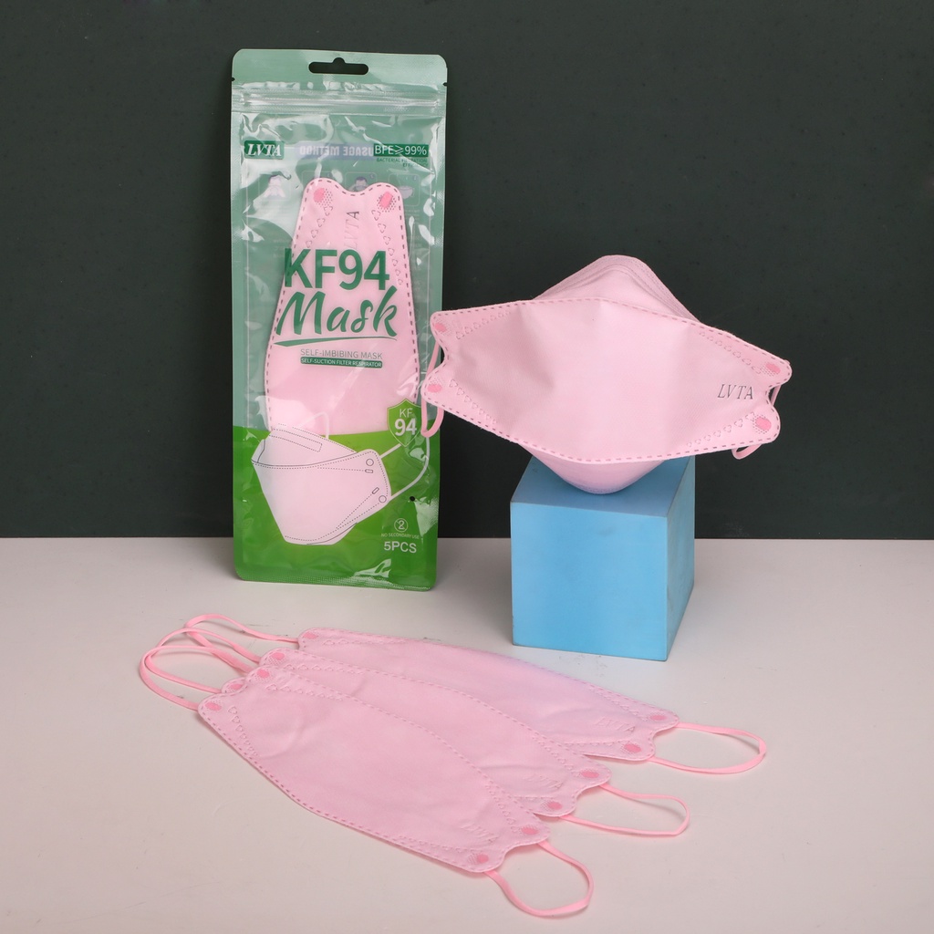 LVTA Mask KF94 5PCS Face Mask 4 Layer Nonwoven Protection Filter 3D