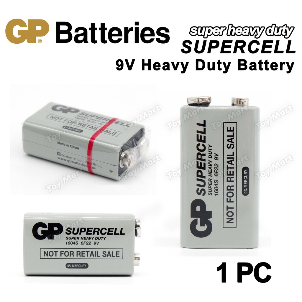 1PC GP Supercell 9V Heavy Duty Battery / Batteries Box Set Onhand COD