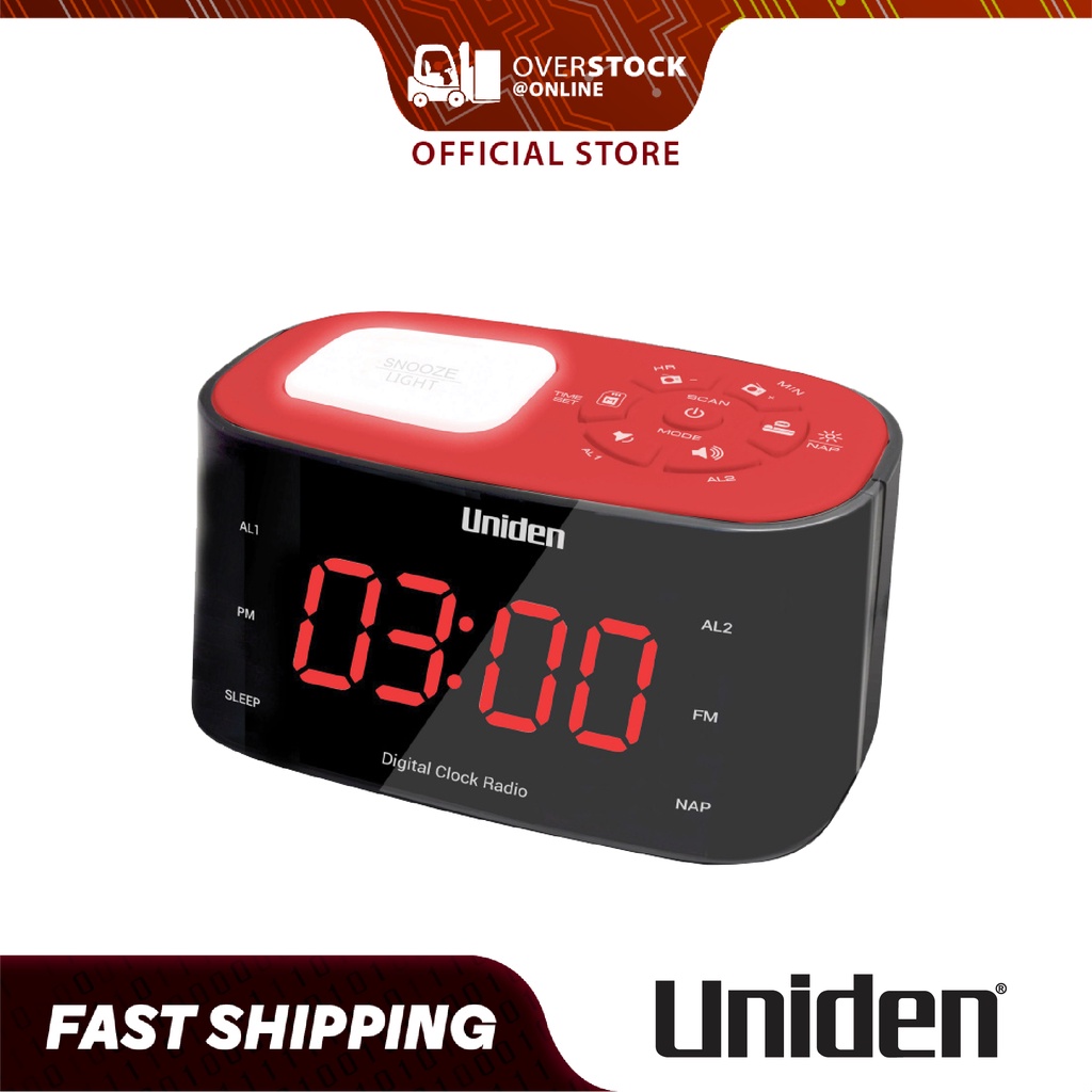 Uniden Alarm Clock Radio AR1303 with 1.2" LED Display, FM Radio & 20