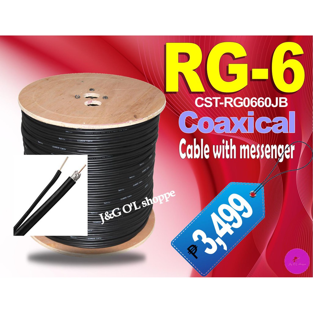 RG6 Coaxial Cable Wire with Messenger Shopee Philippines