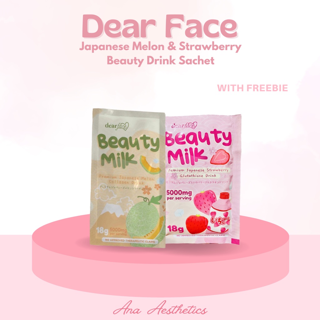 Original DearFace BeautyMilk Premium Japanese Strawberry&Melon Drink
